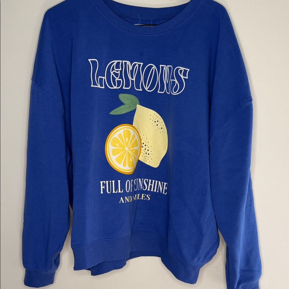 Target Blue Lemon Graphic Sweater